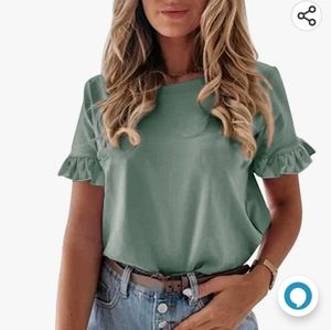 Pretty Garden ruffle sleeve tee